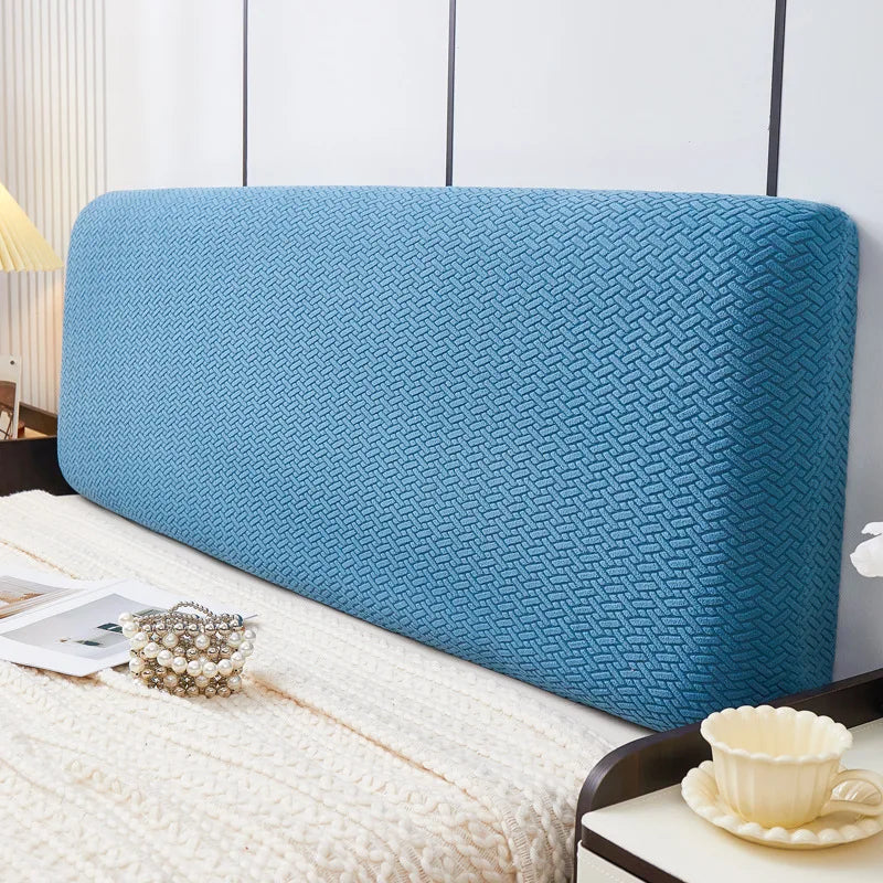 All-inclusive Jacquard Bed Headboard Cover Solid Color Elastic Bed Head Slipcover Solid Color Bed Backrest Cover Bedroom 2024