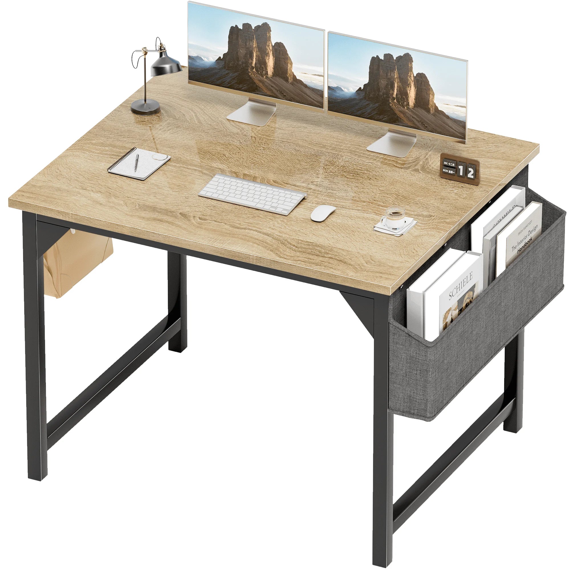 Computer Desk 31 Inch Small Office Desk Modern Writing Desk with Storage Bag Work Study Table with Headphone Hook for Office
