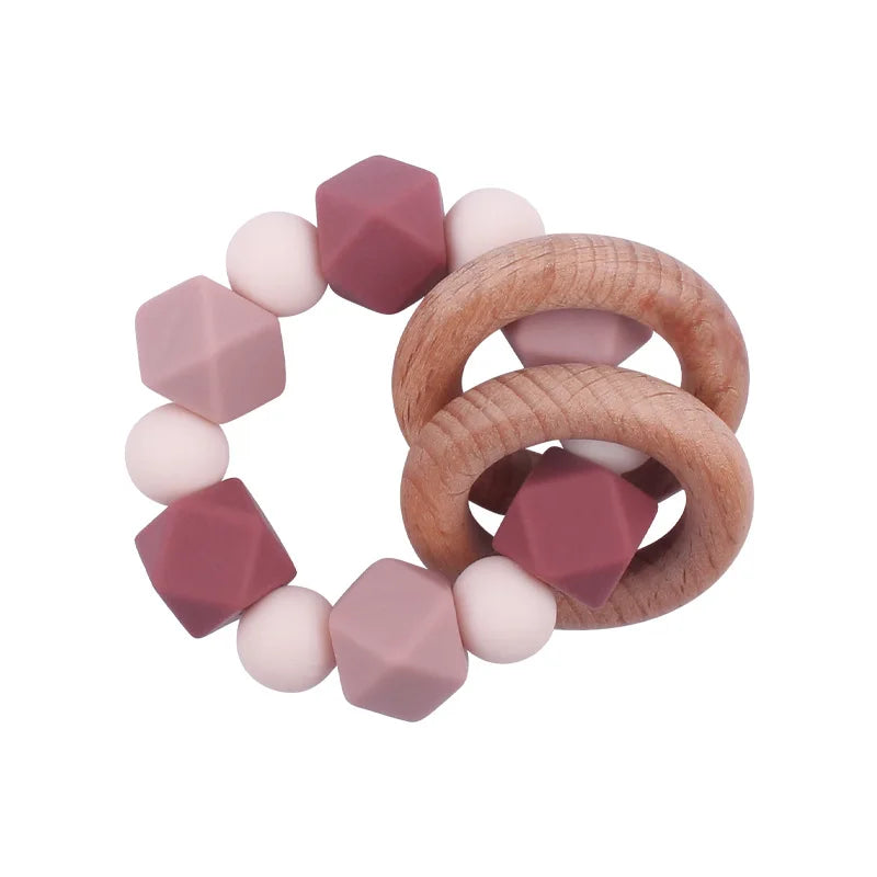 Custom Personalized Name Pacifier Holder Chain Handmade Beech Wooden Clip Cilicone Teether Baby Teething Toy Newborn Chew Gift