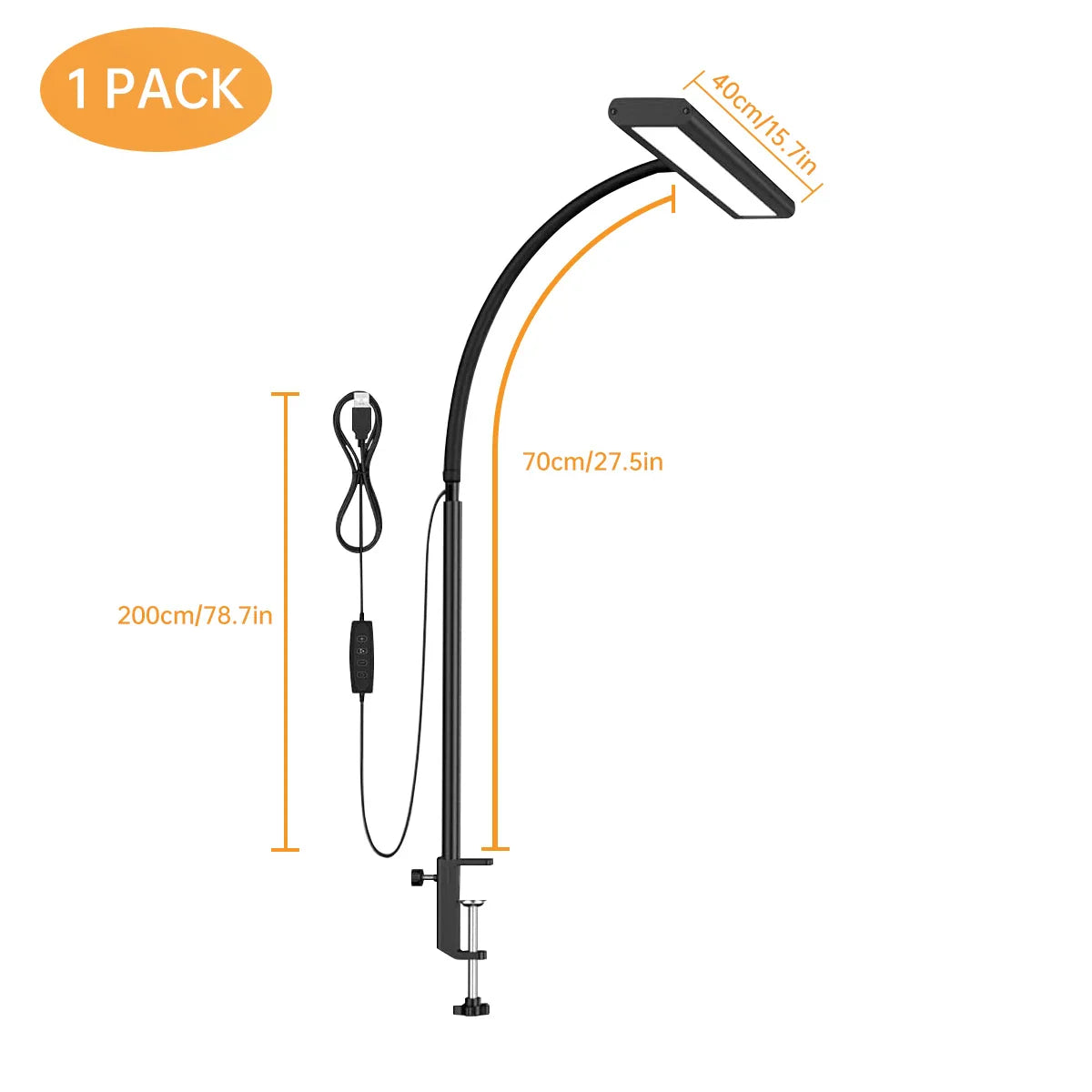 LED Desk Lamp for Office Home, Eye-Caring Desk Light Lamp with Stepless Dimming Adjustable Flexible Gooseneck And Light Color