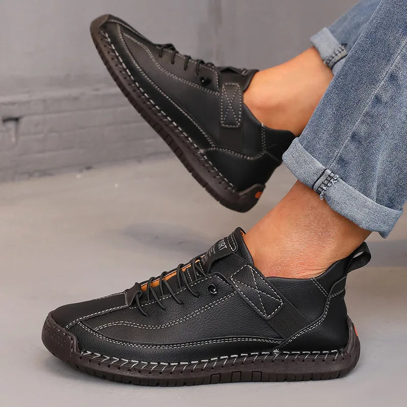 Women's Boots Outdoor Casual Shoes British Style Retro Non-slip Work Shoes Leather Couple Loafers Handmade Soft Sole Ankle Boots