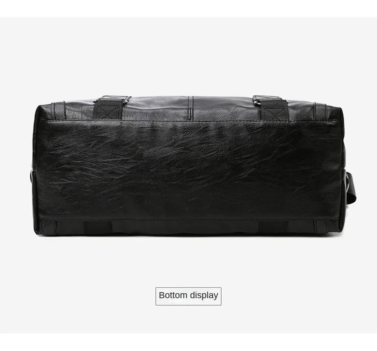 2023 New Men's Business PU Travel Handbag Soft Leather Texture Shoulder Bag Sports TrainingLarge Capacity Handheld Crossbody