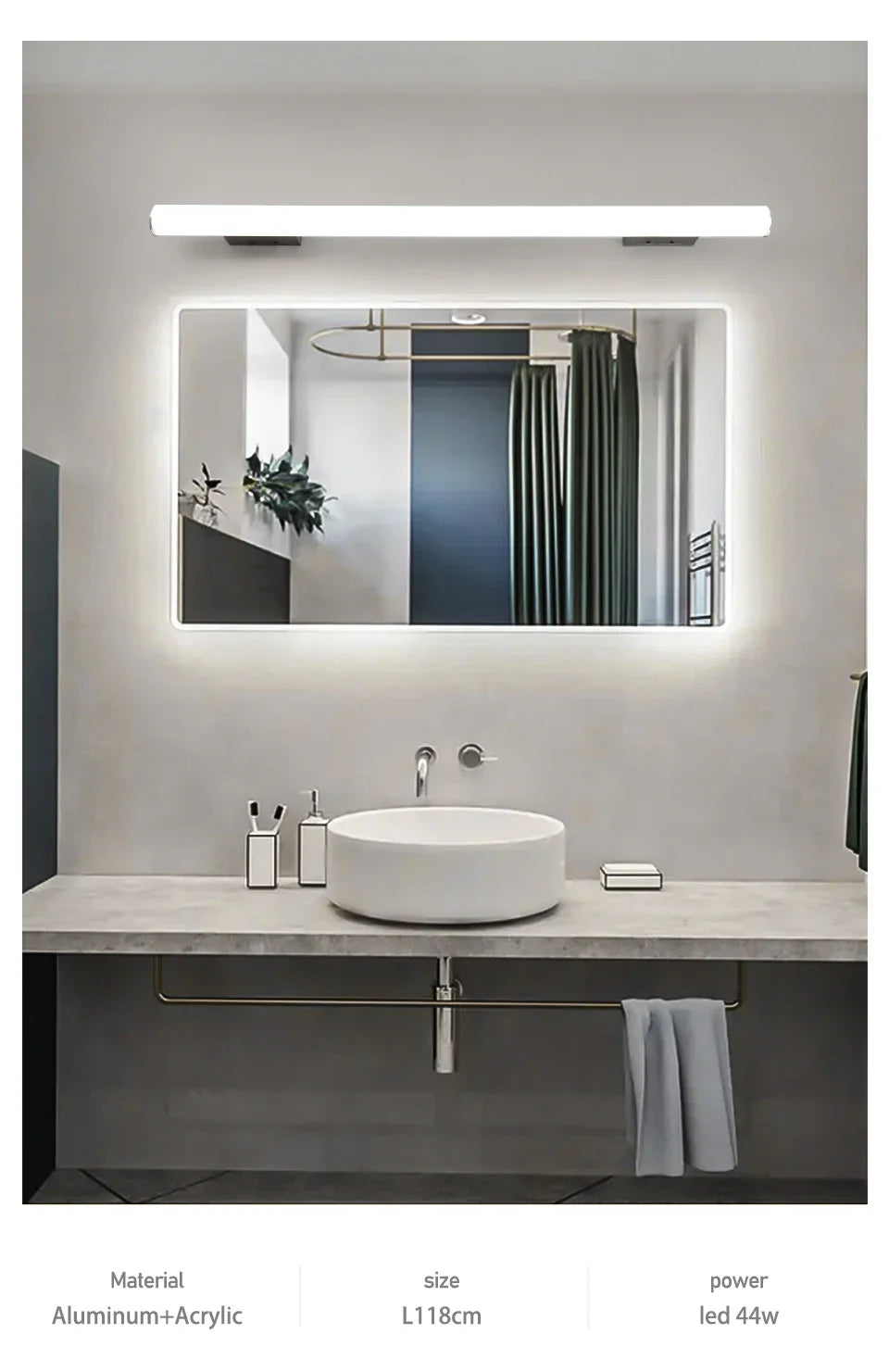 Wall Lamps Bathroom Led Mirror Light Waterproof 12W 16W 22W AC85-265V LED Tube Modern Wall Lamp Bathroom Lighting