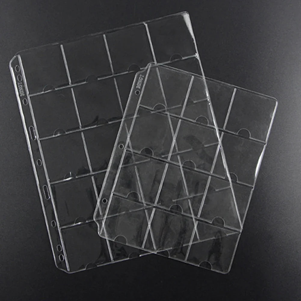 Page Coin Holder Sheet Clear Organization 1/10 Sheet For 50mm Coins For Coin Collection PVC Page Album Practical