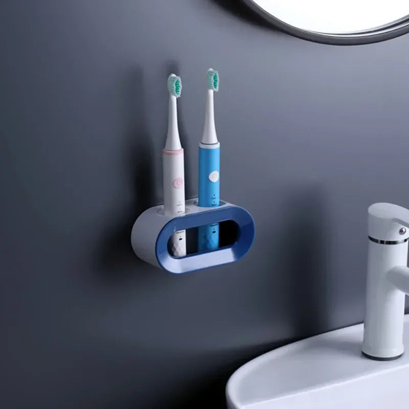 Bathroom Toothbrush Holder Wall Mount Bathroom Organizer Double Single Hole Self Adhesive Tooth Brush  Accessories Space Saving