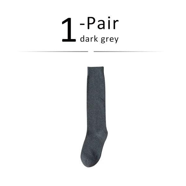 Long Socks Women Stockings Organic Cotton Solid Warm Thigh High Ladies Girls Street Fashion Young Casual Knee Socks Harajuku