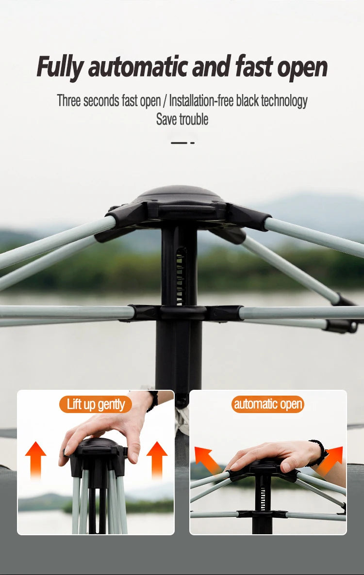 Right-Angle Four-Sided Tent, Fully Automatic Quick-Opening Sun Protection And Waterproof, Used For Camping In Beaches And Parks.