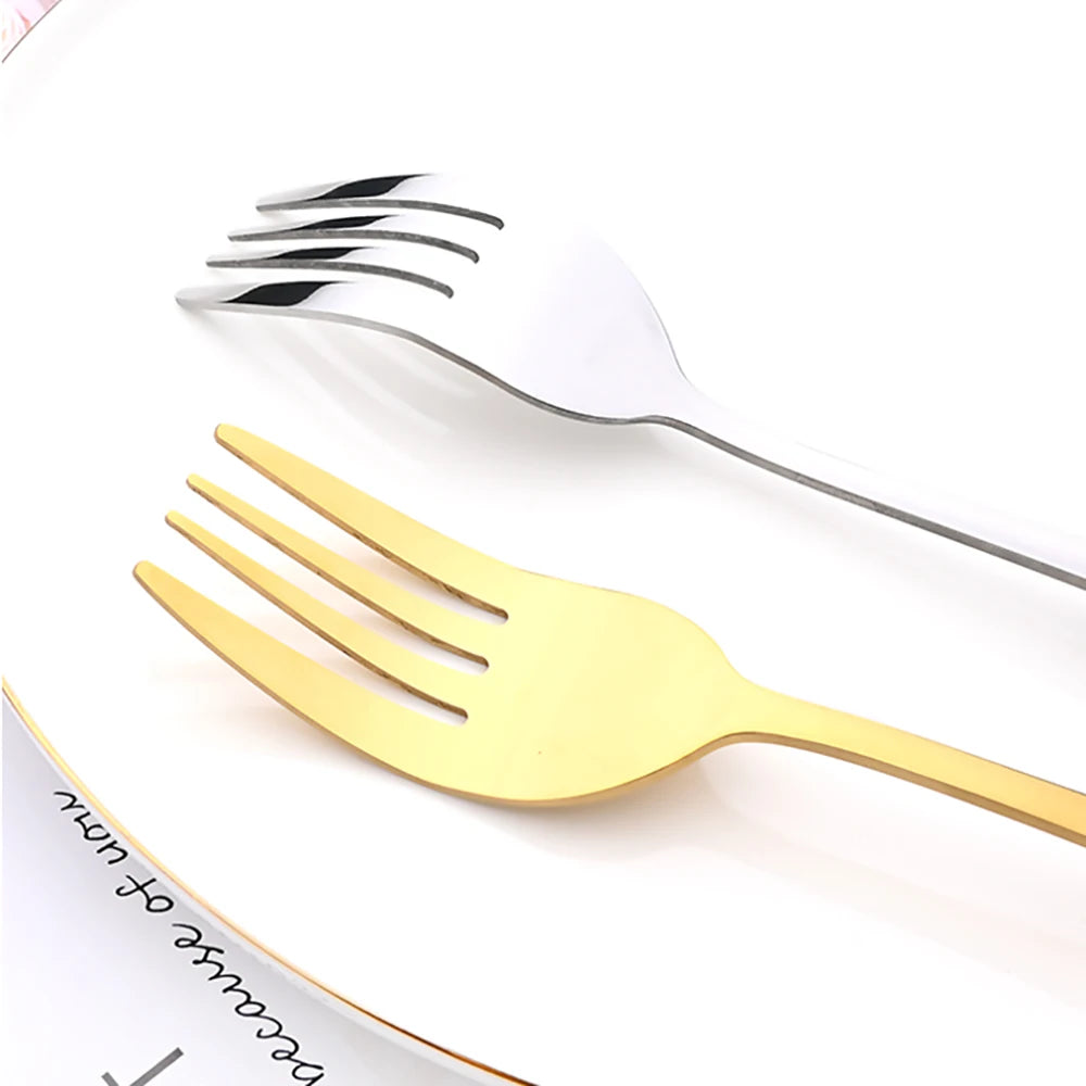 Drmfiy 5/7Pcs Black Cutlery Serving Utensils Dinnerware Set Buffet Catering Flatware Serving Colander Spoons Fork Silverware Set