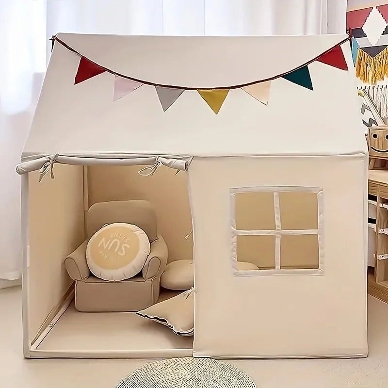Game Tent With Colorful Flag Large Amusement Park Style Tent With Windows Easy To Clean Indoor Placeable Children Play Game Tent