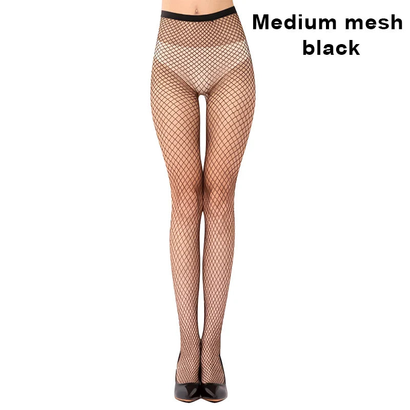 Sexy Women Long Fishnet Mesh Nylon Tights Body Stockings Slim Perfect Legs Fish Net Hollow Pantyhose High Waist Leggings Hosiery