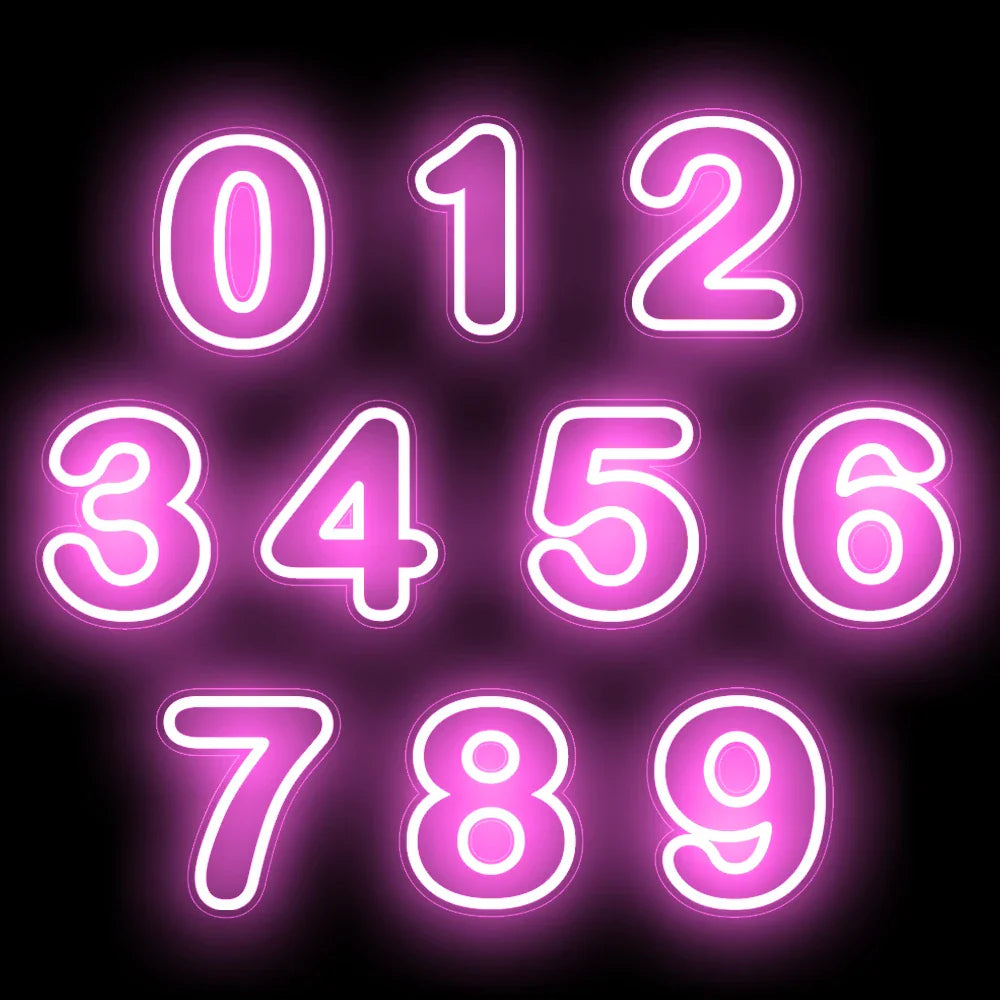 Glowing Numbers 0 to 9 LED Neon Lights 30cm  Numbers for Birthday Party Anniversary Event Home Bar Hotel Art Decoration
