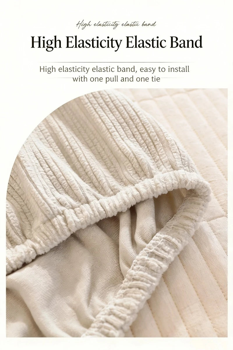 High Elasticity Headboard Cover Solid Color Double Bed Backrest Cover Autumn Winter Warm and Dustproof Cover Machine Washable