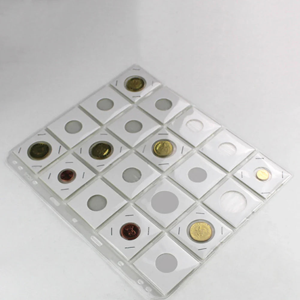 Page Coin Holder Sheet Clear Organization 1/10 Sheet For 50mm Coins For Coin Collection PVC Page Album Practical
