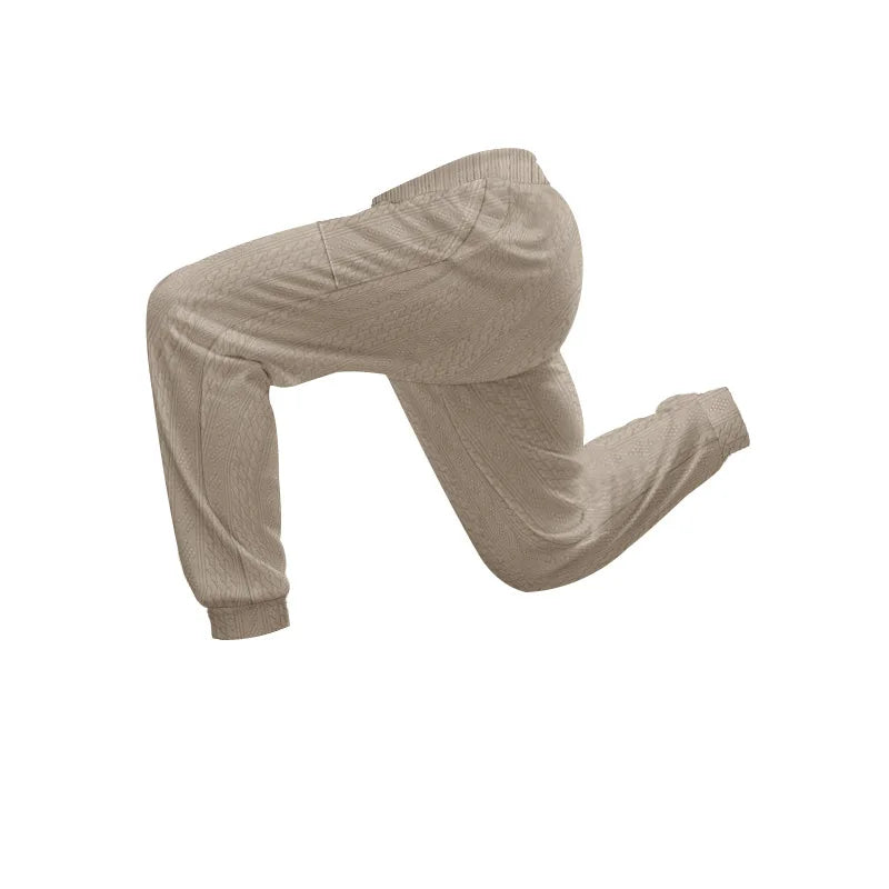 Men's Solid Color Sweatpants American Style Casual Pants Autumn Winter Home Wear Elastic Belt Soft and Comfortable Jogging Pants