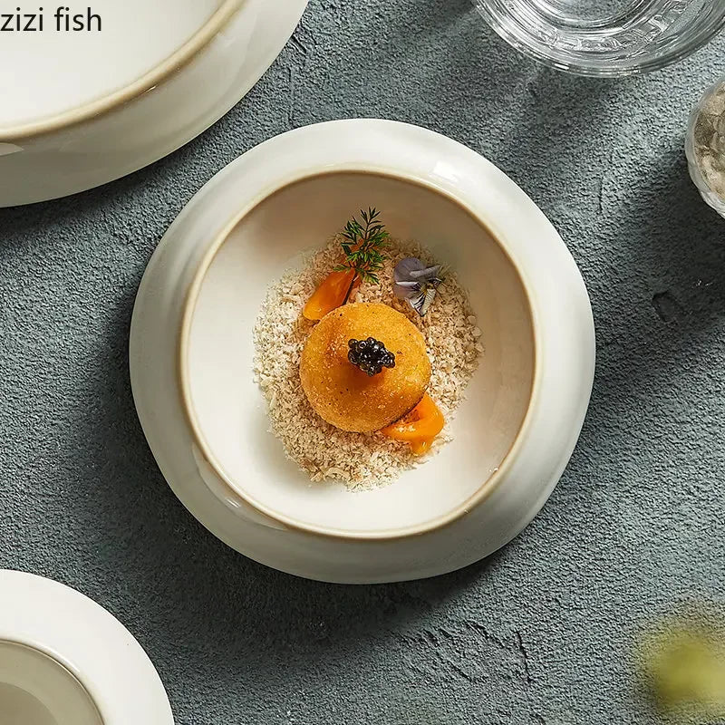 Ceramic Dinner Plate Family Steak Plate Pasta Plates Dessert Dish Cake Dish Dim Sum Bowl Cake Bowl Salad Bowls Kitchen Supplies