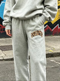 European and American Fashion Men's and Women's Printed Double Waist Sweat Pants Casual Pants Street Trendy Pants