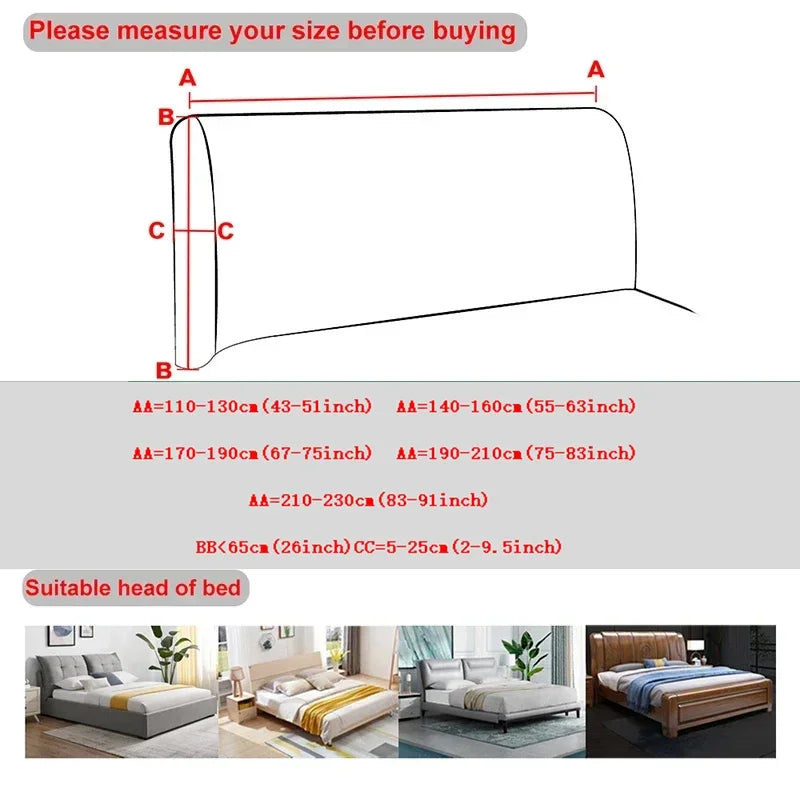Simple Bedside Cover Elastic Thicken Protection Headboard Case Dust-Proof Nordic Bedroom Bed Cushion Cover House Decoration