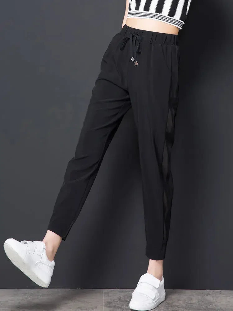 Sweatpants Harem Female Pants Black Joggers Jogging Trousers for Women Fitness Clothes and Capris Elastic Waist Drawstring 90s G