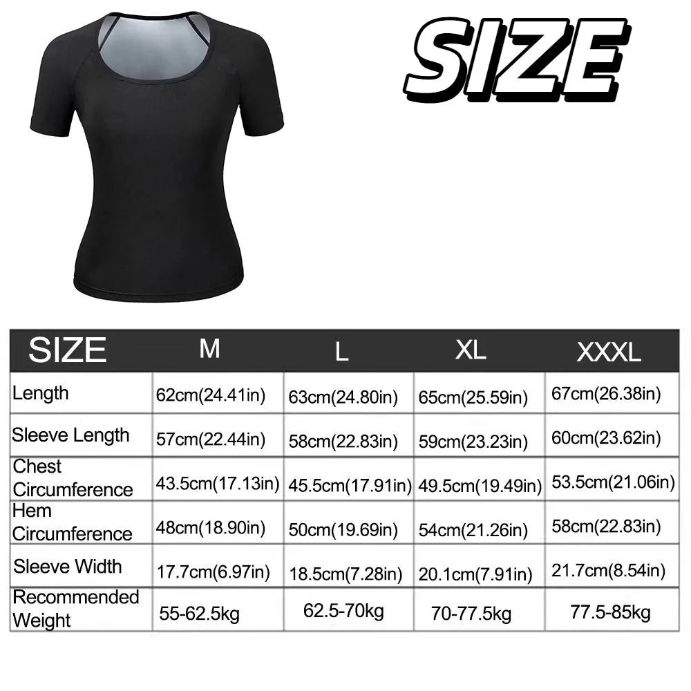 Sweat-resistant Sweat Short Sleeve Fat Burning Waist Trainer Sauna Sweat Shirt Versatile Elastic Workout Compression T-Shirts