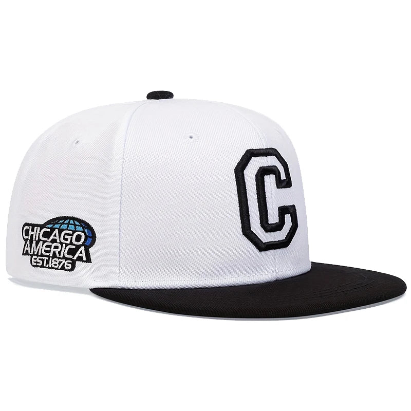 Unisex CHICAGO Embroidery Baseball Cap Cotton Snapback Hats Adjustable Hip Hop Sport Hat Men Women Outdoor Sun Hats Trucker Caps
