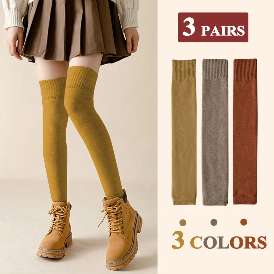Thick Stockings Women Socks Warm Winter Over Knee High Hold Up Sexy Slim Ladies Girls Halloween Gift 7 Colors 1 Pairs Hot Sale