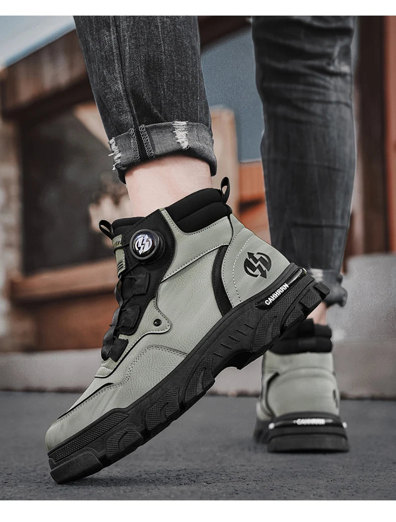 Boots Winter Mens Shoes Casual Cowboy Combat Tactical Motorcycle Chelsea Ankle Work Leather Outdoor Designer Luxury Hiking
