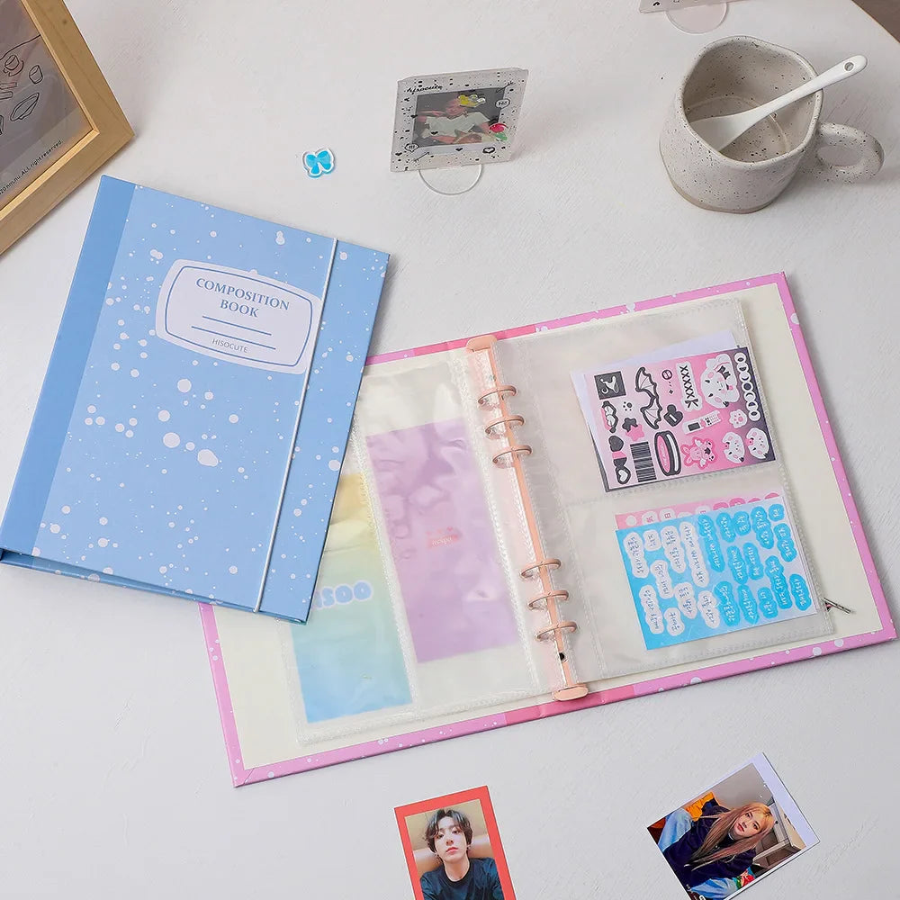 SKYSONIC New Arrival A5 Ring Notebook Jounral Cover INS Bandage Photocards Binder Collect Book Photo Cards Organzier Stationery
