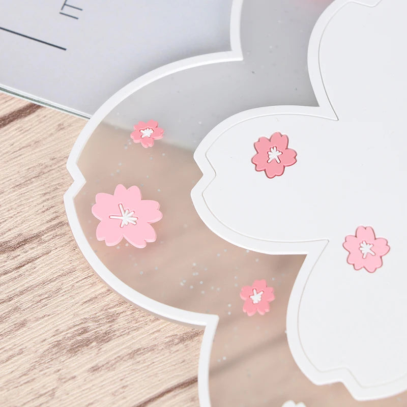 Cherry Blossom Heat Insulation Pad Dining Table Mat Anti-skid Cup pads Non-slip Coaster Kitchen Accessories Coasters Table Mat