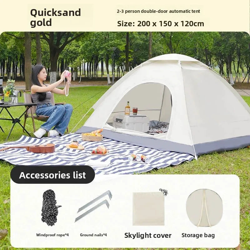 Tent Outdoor Automatic 3-4 People Household Sunscreen Indoor Small House Adult Children's Tent Outdoor Camping Awning