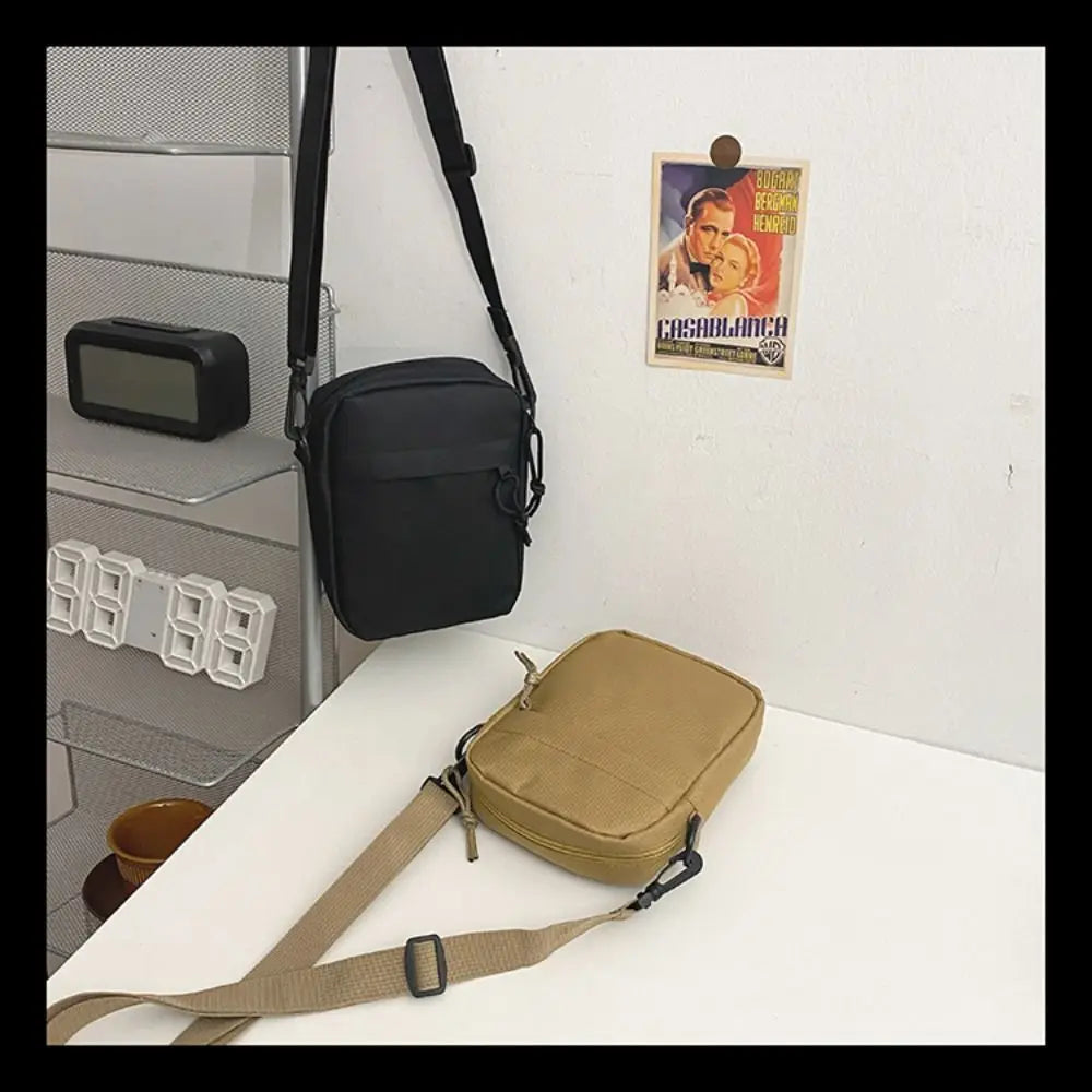 Black White Khaki Crossbody Bags High Quality Oxford Cloth Minimalists Tote Bag Long Shoulder Strap Travel Storage Men Women