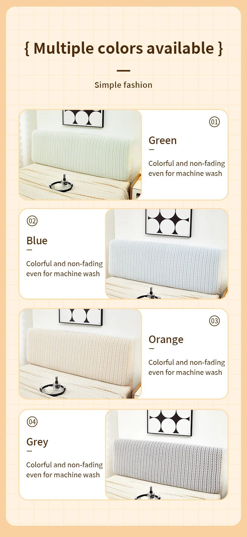 1 PC Headboard Cover elastic jacquard Bedside Cover for bed in bedroom easy to clean Headboard Cover