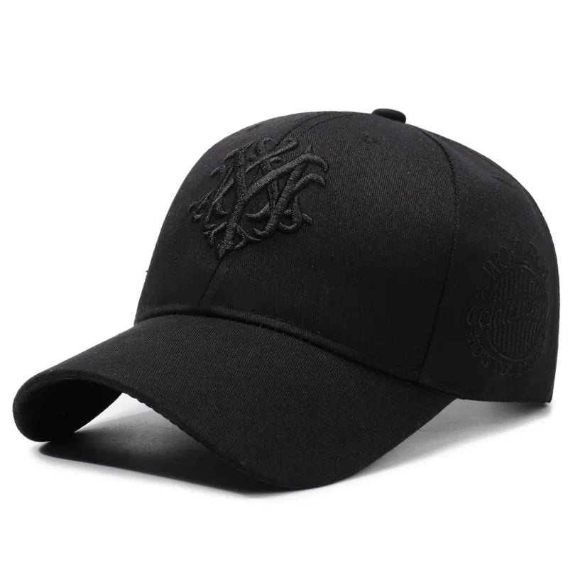 Vintage Gothic Embroidered "NY" Baseball Cap – Adjustable Cotton Snapback Hat for Men Women, Casual Outdoor Sun Hat