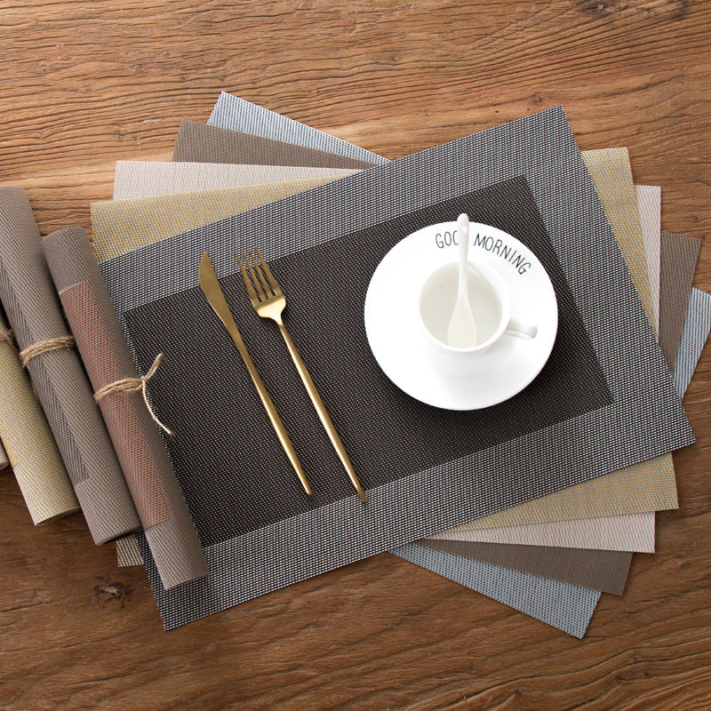 4/6Pcs Table Mat Set Non-Slip Bowl Pad Coaster Set Washable PVC Dining Table Placemats Modern Home Decoration Accessories