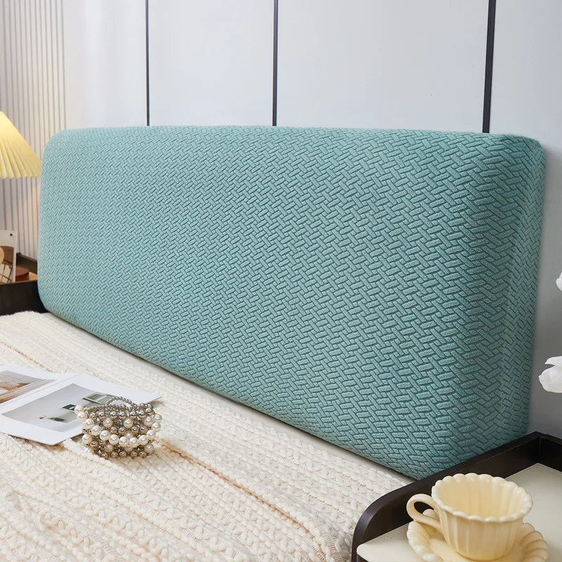 All-inclusive Jacquard Bed Headboard Cover Solid Color Elastic Bed Head Slipcover Solid Color Bed Backrest Cover Bedroom 2024
