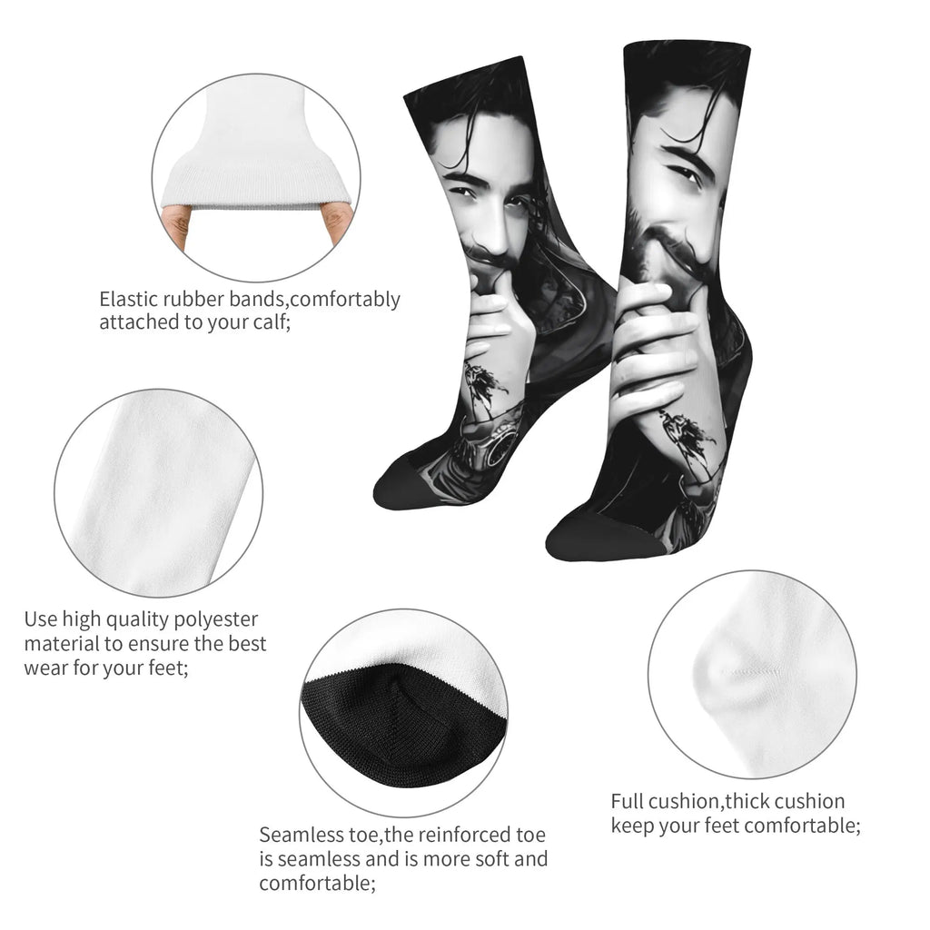 Maluma Rapper Socks  Anti Slip Stockings Women Men Comfortable Outdoor Socks Winter Fashion Graphic Socks