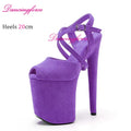 Black Matt 8Inches 20cm Popular Stripper Pole Dance Shoes Sexy Platform High Heels Women Summer Cross Strips Sandals Female