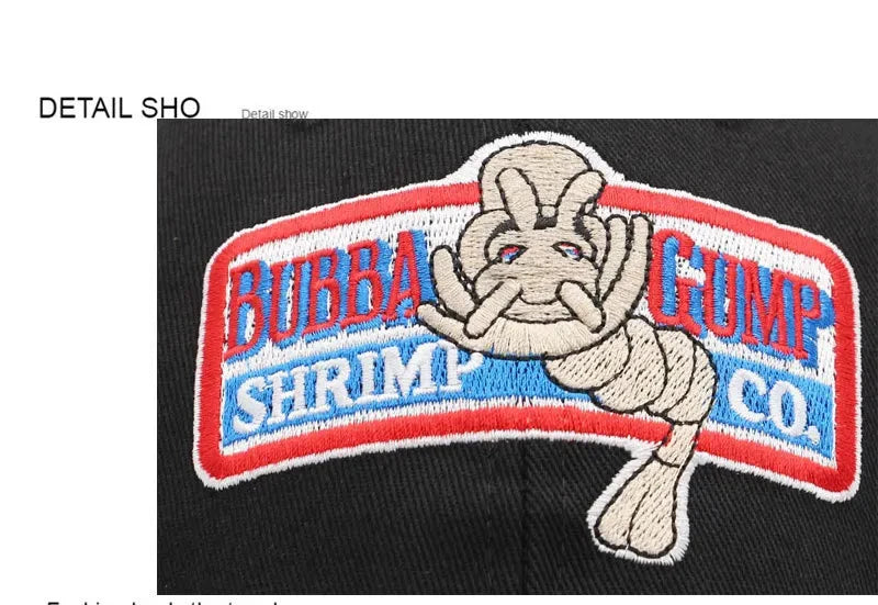 Baseball Caps Gump Shrimp CO. Snapback Hat Forrest Gump Costume Cosplay Embroidered Snapback Cap Unisex Summer Hats Adjustable