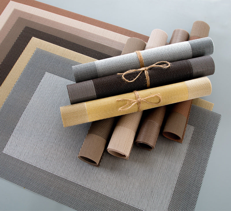 4/6Pcs Table Mat Set Non-Slip Bowl Pad Coaster Set Washable PVC Dining Table Placemats Modern Home Decoration Accessories