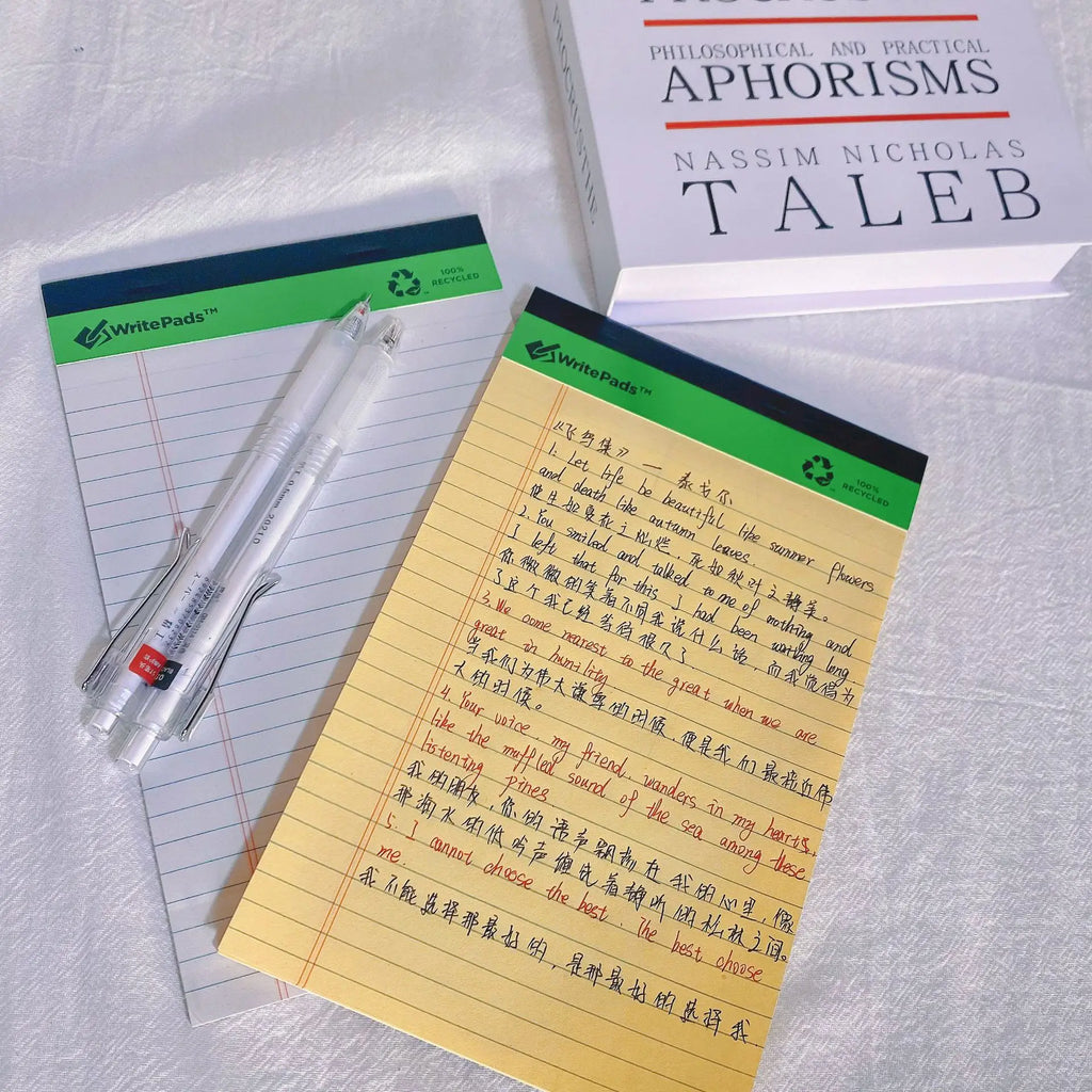 A4 A5 Tear-Off Notebook 50pages Notepad Daily Schedule Memo Pad To-Do Lined Book White Yellow Paper Student School Supplies