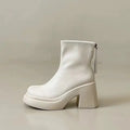 Booties Work Very High Heels Leather Female Short Shoes Combat Heeled Women's Ankle Boots Punk Style Boot Y2k Spring 2025 Autumn
