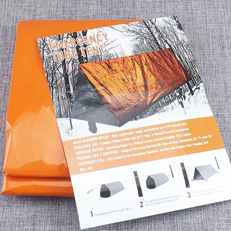 Emergency Survival Tent Shelter, 2-Person Emergency Tent,  Emergent Shelter Tent, Survival Life Tarp for Outdoor, Camping Hiking