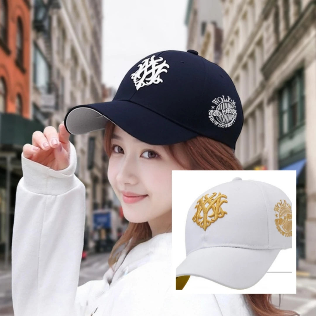 Vintage Gothic Embroidered "NY" Baseball Cap – Adjustable Cotton Snapback Hat for Men Women, Casual Outdoor Sun Hat