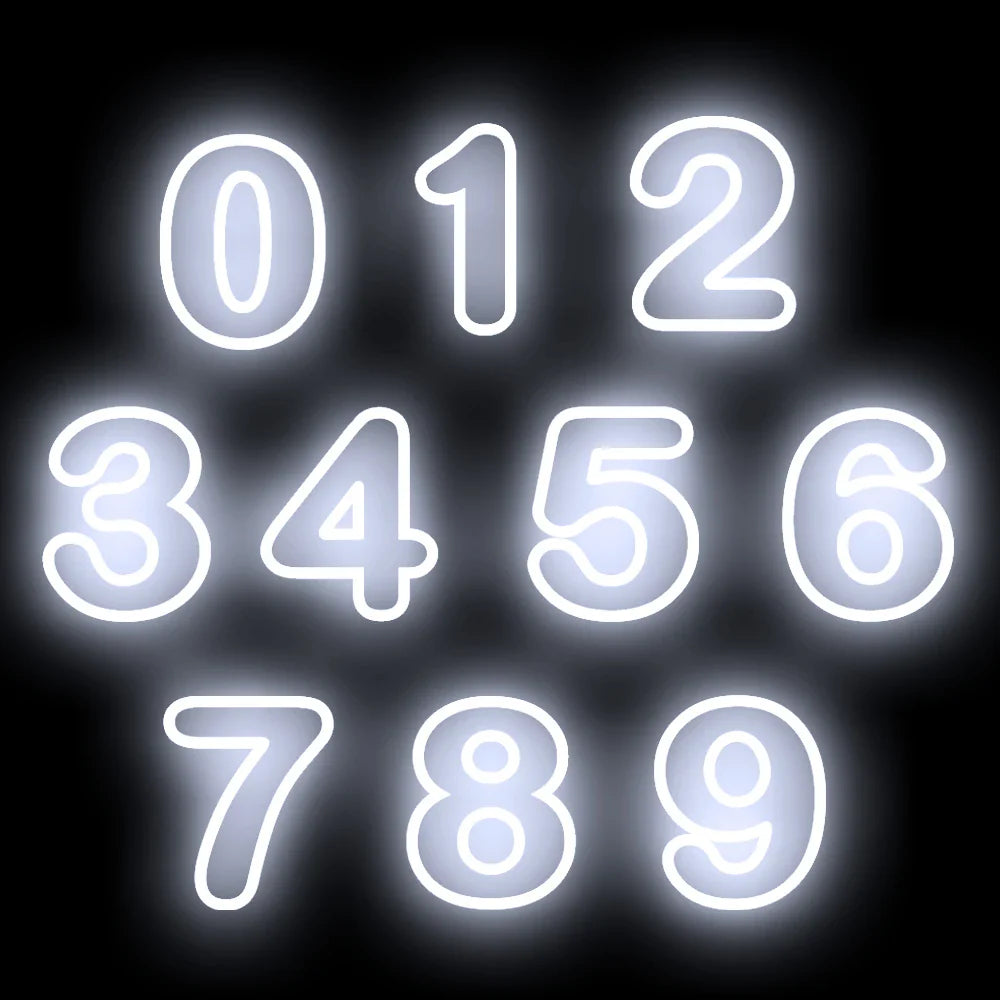 Glowing Numbers 0 to 9 LED Neon Lights 30cm  Numbers for Birthday Party Anniversary Event Home Bar Hotel Art Decoration