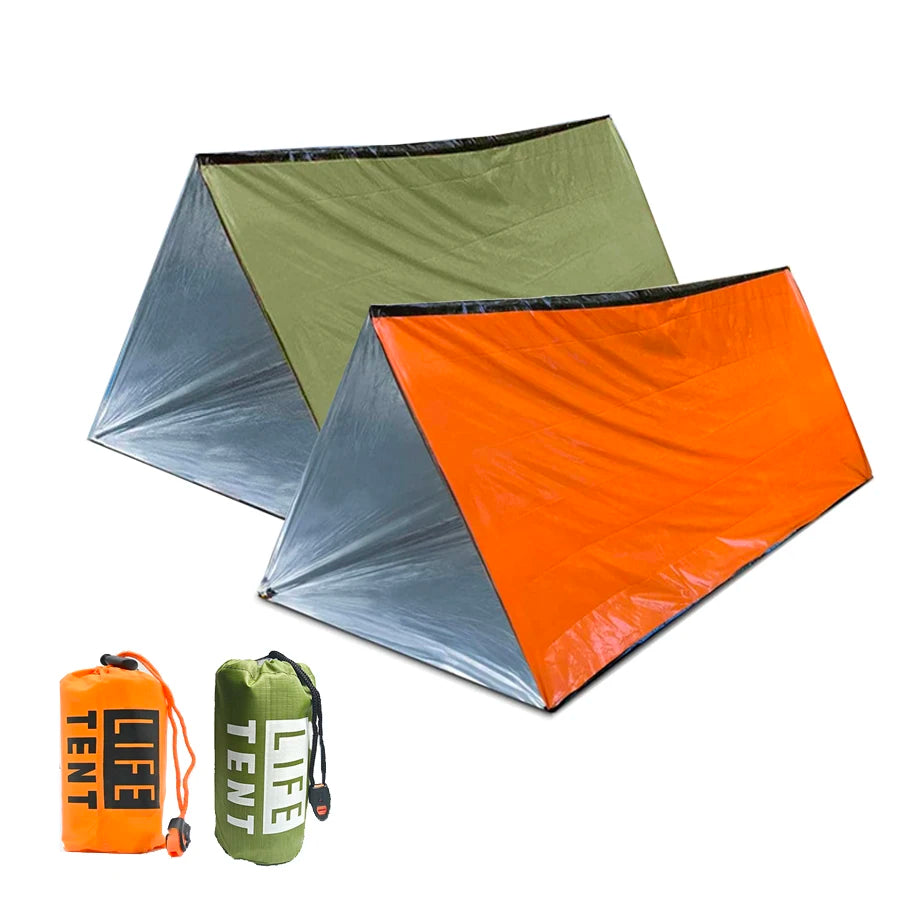 Emergency Survival Tent Shelter, 2-Person Emergency Tent,  Emergent Shelter Tent, Survival Life Tarp for Outdoor, Camping Hiking