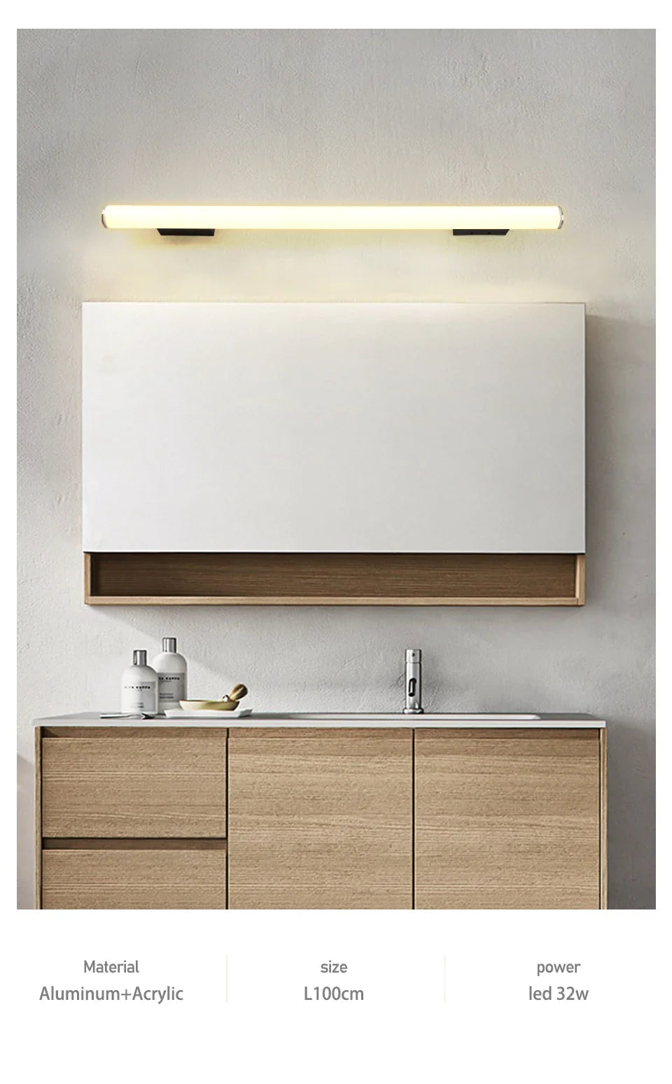 Wall Lamps Bathroom Led Mirror Light Waterproof 12W 16W 22W AC85-265V LED Tube Modern Wall Lamp Bathroom Lighting