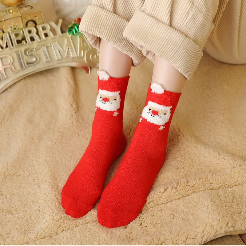 New Year Cartoon Christmas Socks Funny Elk Snowman Santa Claus Candy Bar Socks Woman Socks Socks Kids Christmas Gift Socks