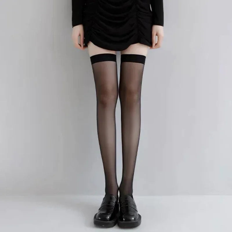 1/2Pairs Women Sexy Fishnet Stocking Summer Ultra Thin Sock Over Knee Nylon JK Long Socks Hosiery Lolita Silk Stockings