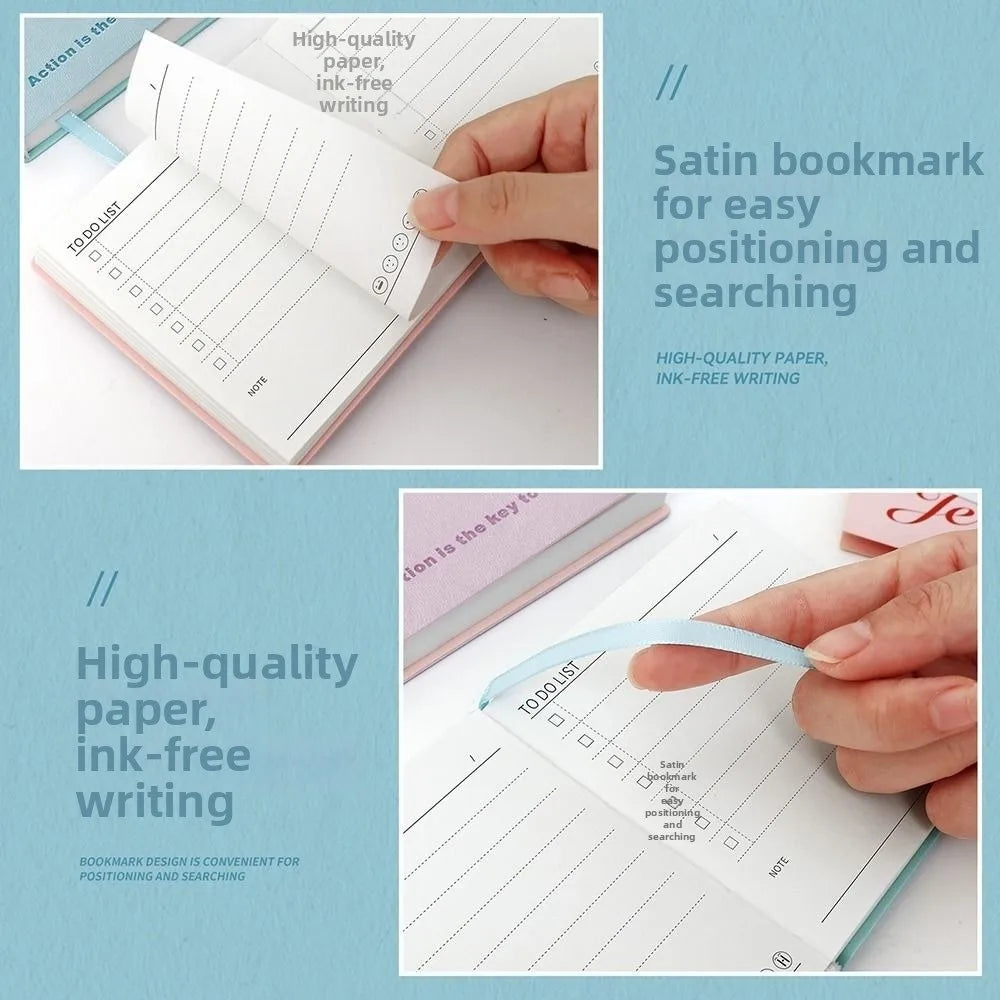 PU leather cover Schedule Plan Book 100 Sheets Double-Sided Writing Daily Planner Multiple color options Compact Design