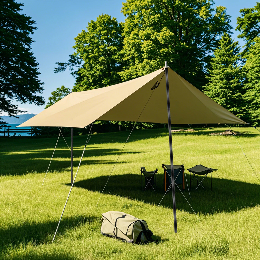 Tent Poles Camping Poles for Tarp Awning Canopy Shelter Sun Sail Tarpaulin Headroom Galvanized Steel Adjustable Telescoping Rods