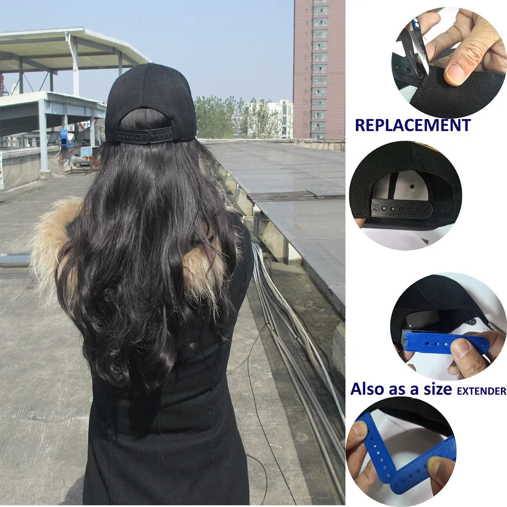 1 Pair Colorful Snapback Hats Replacement Strap - 6 Colors Plastic Fastener Baseball Cap Extender Snap Rich Colors